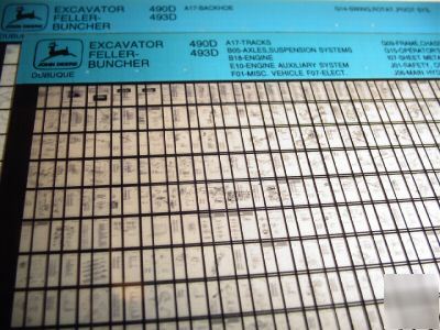 John deere 490D 493D excavator parts catalog microfiche