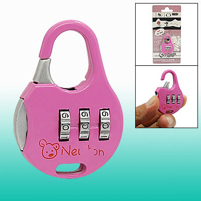 Luggage suitcase 3 digit mini combination padlock lock