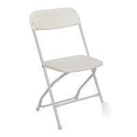 New white plastic folding chairs seats set of 4 