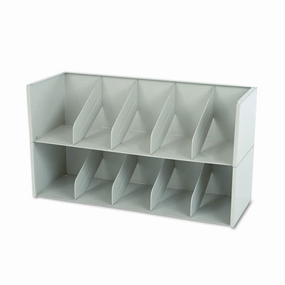 Add-a-stack shelving system 2-shelf filing tier gray