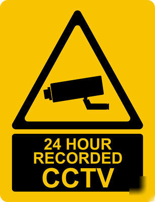 Cctv 24 hour recorded cctv surveillance cameras sign