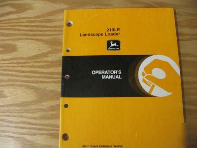 John deere 210LE landscape loader operators manual