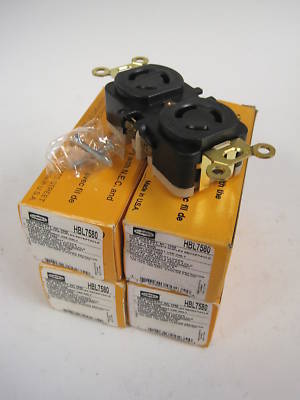 New hubbell HBL7580 twist-lock receptacles lot of 4 