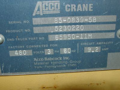 Overhead crane hoist 3 ton trolly self propelled