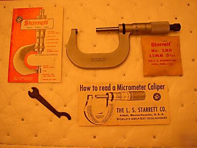 Starrett no. 2M 25MM to 50MM outside micrometer