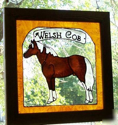  welsh cob horse glass painting suncatcher sign