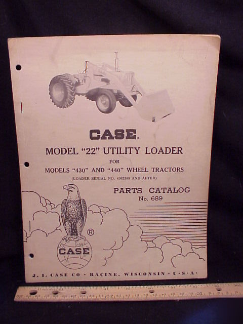 1961 case 22 loader attach 430 440 tractor parts manual