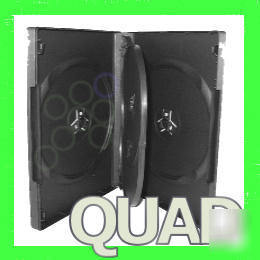 50 quad 22MM standard black cd dvd cases 4 disc yy