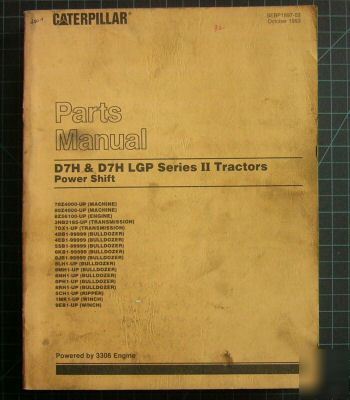 Cat caterpillar D7H lgp s ii dozer crawler parts manual