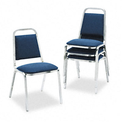 Deluxe stacking chair sq fabric/chrome frame 4/carton