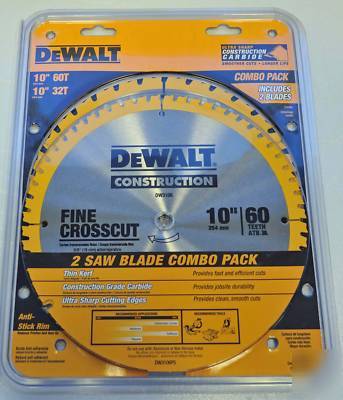 Dewalt DW3106P5 2 blade 10-inch 60T and 10 inch 30T