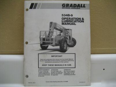 Gradall 534B-9 operation & lube manual