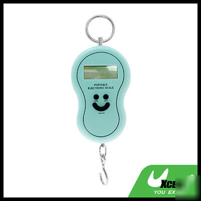 Handy portable hanging digital electronic scale - blue