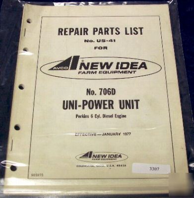 New idea 706 uni-power unit parts manual 