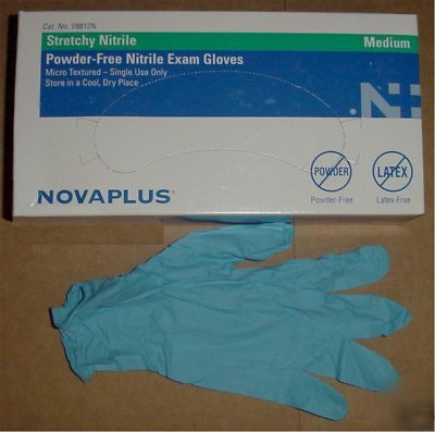 Nova plus micro textured nitrile exam gloves medium