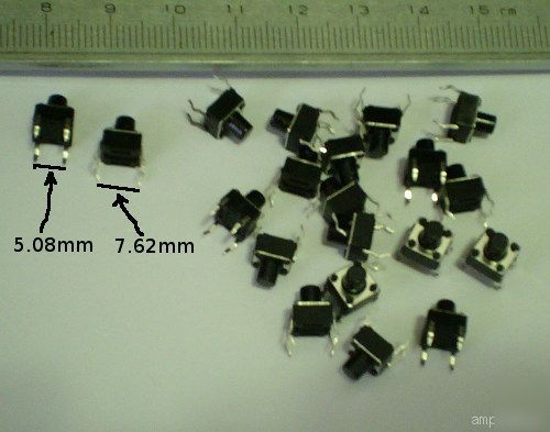 100 x mini push button switch, momentary, push-to-make