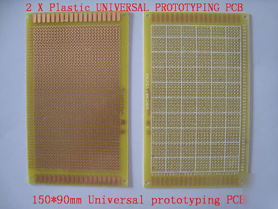 2 x fiber universal prototyping pcb 90 * 150 mm diy