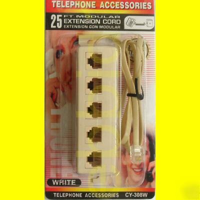 5 jack multiple telephone extension adapter phone 4 3 2