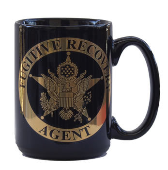 Black fugitive recovery insignia 14 oz. mug