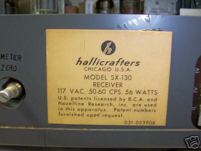 Hallicrafters sx-130 shortwave reciever 