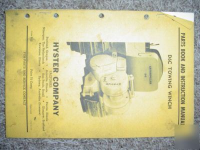 Hyster D6L caterpillar towing winch parts manual