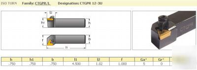 Iscar ctgpl-12-3B indexable turning toolholder 