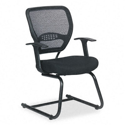 Office star space air grid series guest chair, black