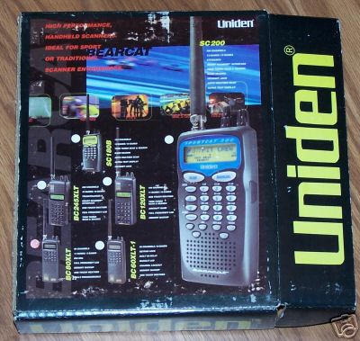 Uniden bearcat racing scanner with 2 headsets & case