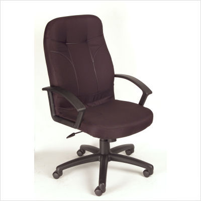 High-back fabric executive chair with nylon base black