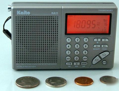 Kaito KA11 digital pll am fm shortwave radio 1,000 mem