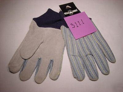 Leather palm, canvas back work gloves...1 dozen