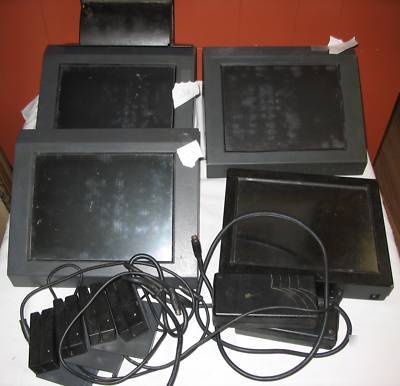 Lot of 4 javelin pos terminals - 3 wedge, 1 lcp