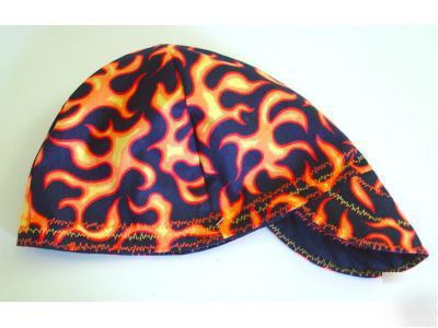 New hot fiery flames orange welding hat 7 1/4