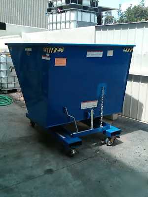 Vestil d-200-ld self-dumping hopper blue