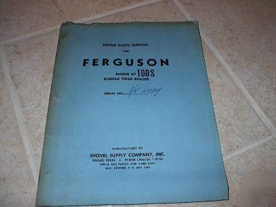 1963 ferguson roller model RT100S parts list catalog