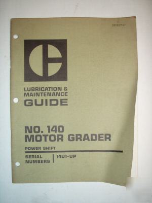 Caterpillar cat grader lubrication/maintenance guide