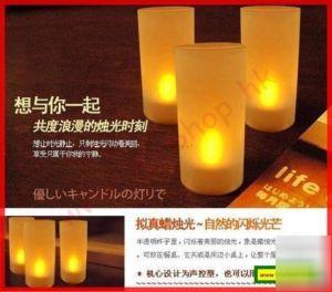 Electronic mini led candles voice control yellow