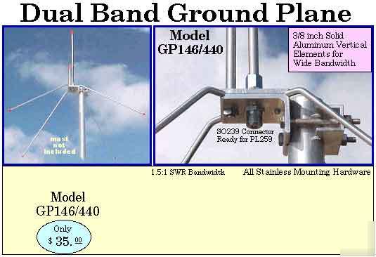 High quality heavy duty 146/440 mhz. dual band antenna