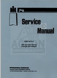 International 700 800 forage harvesters service manual