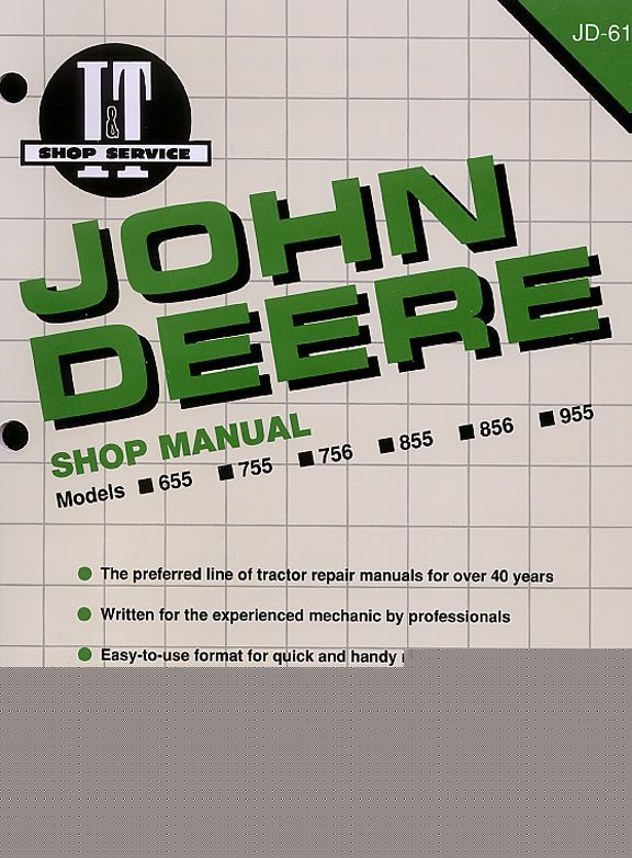 ^ john deere 655 755 756 855 856 955 shop repair manual