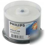 100 philips 16X dvd-r white inkjet printable blank dvd