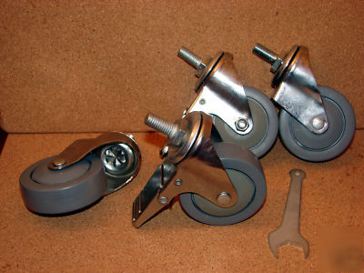 Commercial heavy duty swivel stem casters 4PK-2W/brakes