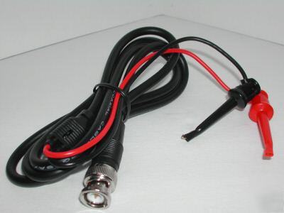 Oscilloscope function generator bnc to mini-hook lead