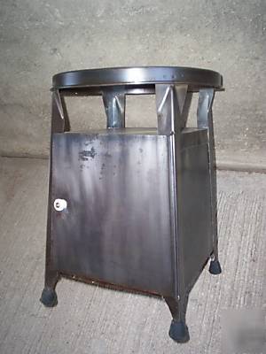 Vtg. metal industrial, machine age uhl draftinlg stool