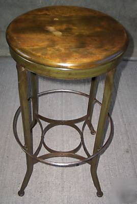 Vtg. metal industrial, machine age uhl draftinlg stool