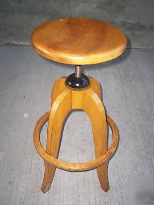 Vtg. metal industrial, machine age uhl draftinlg stool