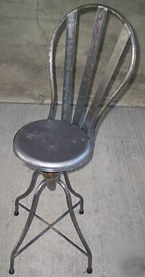 Vtg. metal industrial, machine age uhl draftinlg stool
