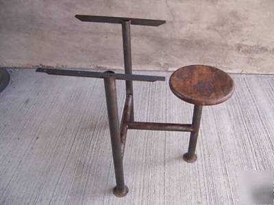 Vtg. metal industrial, machine age uhl draftinlg stool