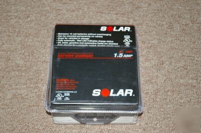 1.5 amp solar 12V battery charger auto shutoff