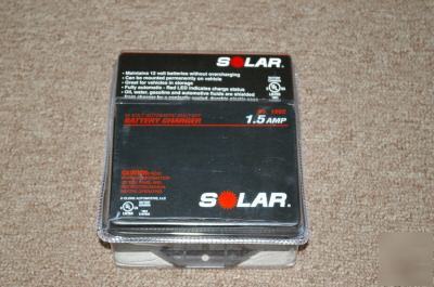 1.5 amp solar 12V battery charger auto shutoff